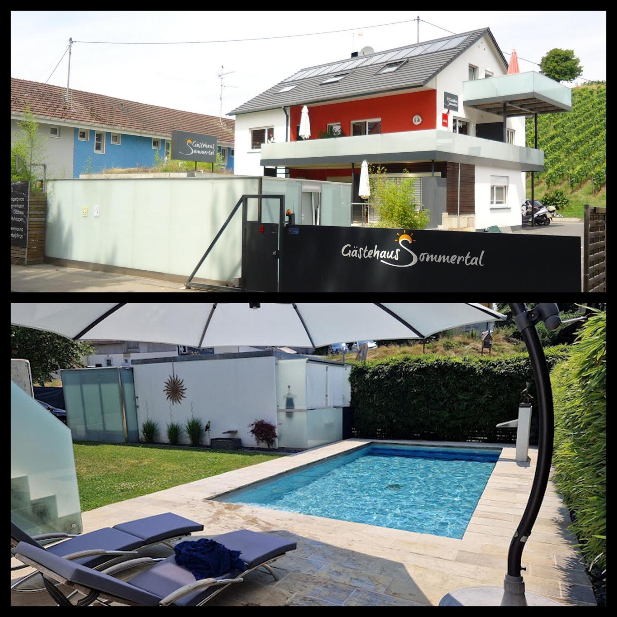 Gaestehaus Sommertal Mit Pool Im Garten, Eigener Parkplatz, 800M Zum Bodensee, 300M Zur Altstadt Meersburg Eksteriør billede